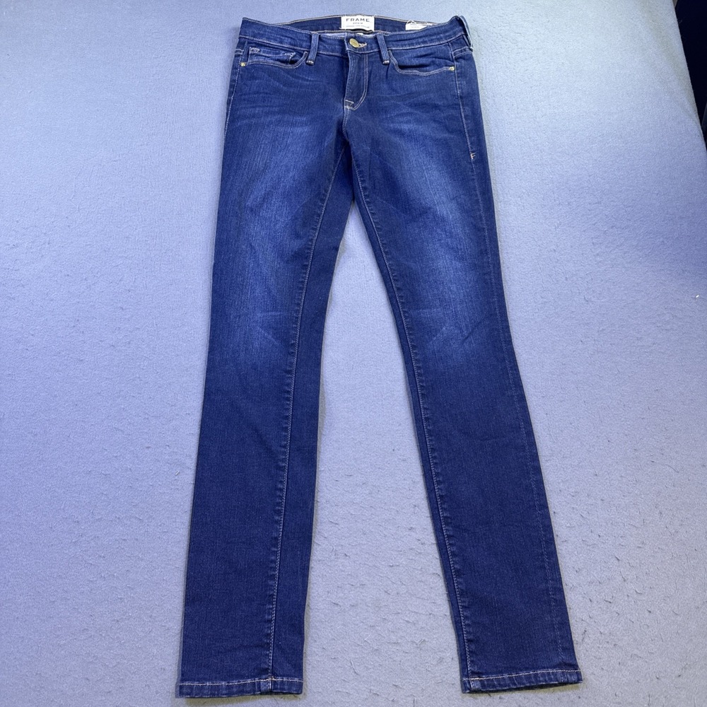 Frame Jeans Womens 28 Blue Le Skinny De Jeanne Crop Stretch Dark Wash Denim